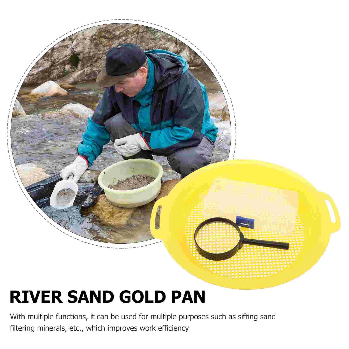 Gold Classifier Pan for Gold Prospecting with Magnifier and Box